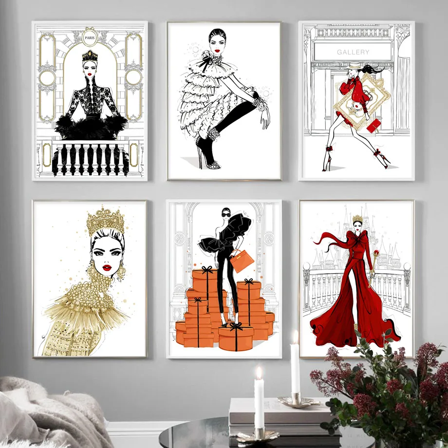 Fashion Queen Girl Crown Bag Skirt Nordic Posters And Prints Wall Art Canvas Painting Decoration Pictures For Living Room Decor
Fashion Queen Girl Crown Bag Skirt Nordic Posters And Prints Wall Art Canvas Painting Decoration Pictures For Living Room Decor
