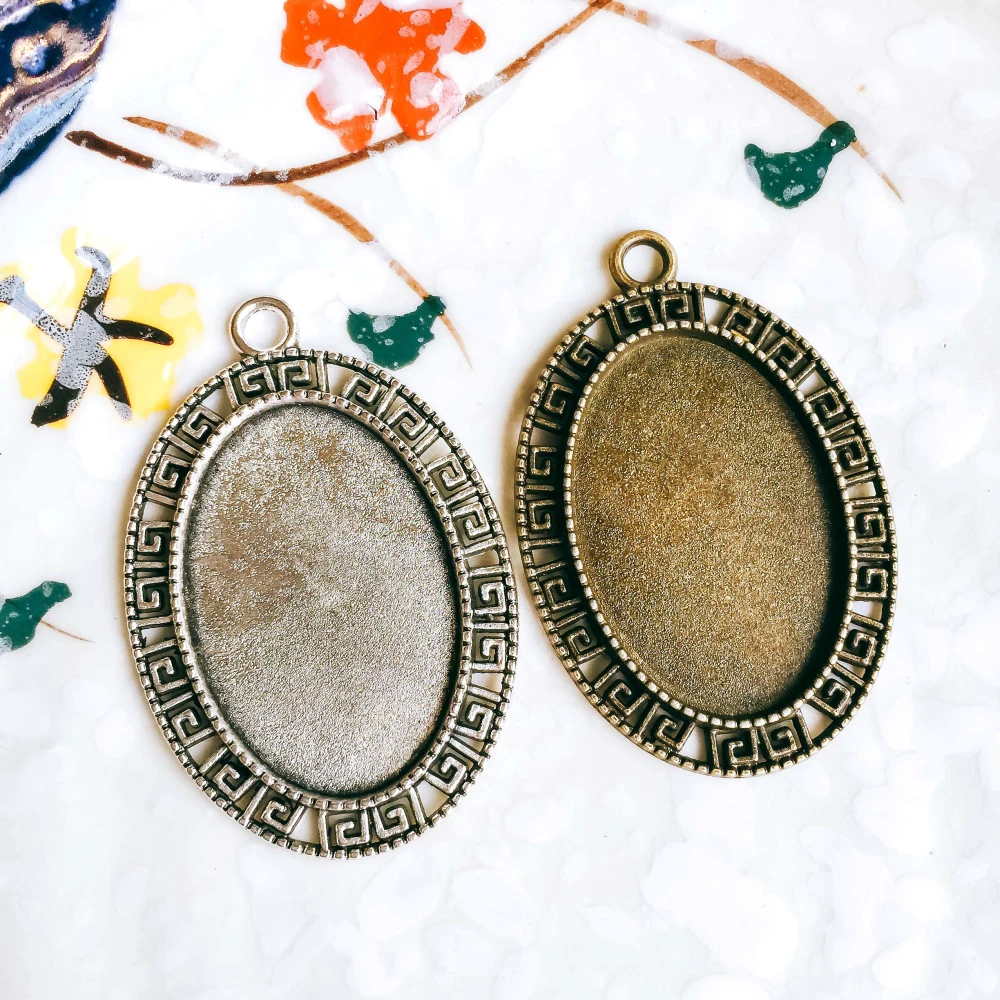 5pcs/lot 20x30mm Necklace Pendant Setting Antique Bronze Silver Color Glass Cabochon Blank Base Supplies for Jewelry T32
5pcs/lot 20x30mm Necklace Pendant Setting Antique Bronze Silver Color Glass Cabochon Blank Base Supplies for Jewelry T32