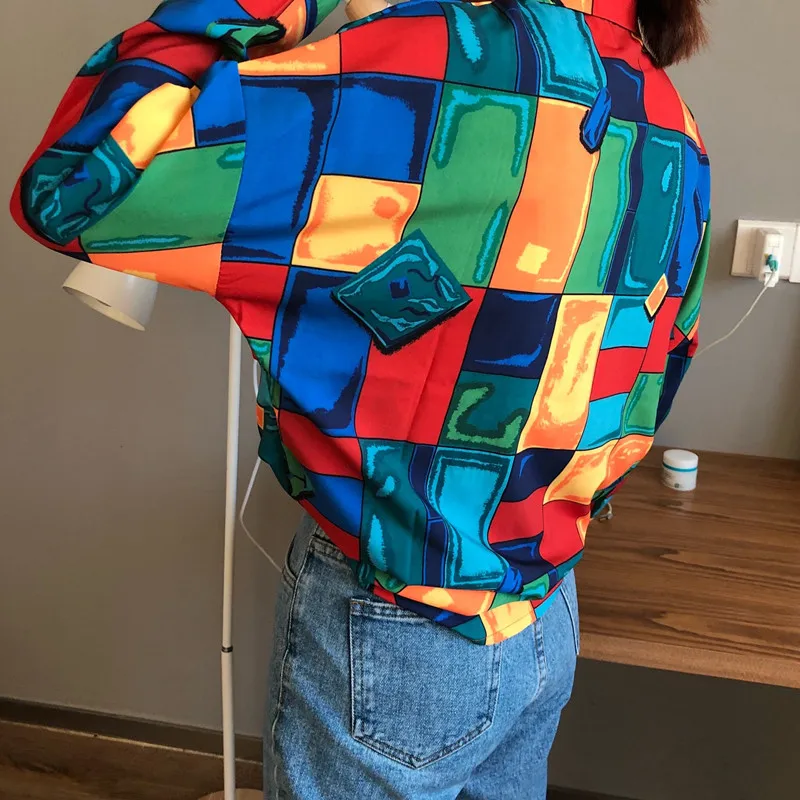 Shirts Women Retro Korean Printed Plaid Stylish Shirt Womens Turn-Down Collar Popular Female Colorful Leisure Daily Regular Chic
Shirts Women Retro Korean Printed Plaid Stylish Shirt Womens Turn-Down Collar Popular Female Colorful Leisure Daily Regular Chic