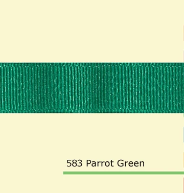 

1-1/2" inch (38mm) silver metallic Parrot Green grosgrain ribbons