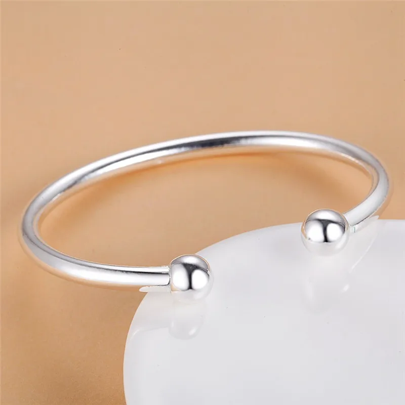 Pure Silver 925 Bangle Bracelets for Women Double Beads Wrist Cuff Bangles Wristband Pulseira Femme Wedding Bridal Jewelry Gifts
Pure Silver 925 Bangle Bracelets for Women Double Beads Wrist Cuff Bangles Wristband Pulseira Femme Wedding Bridal Jewelry Gifts