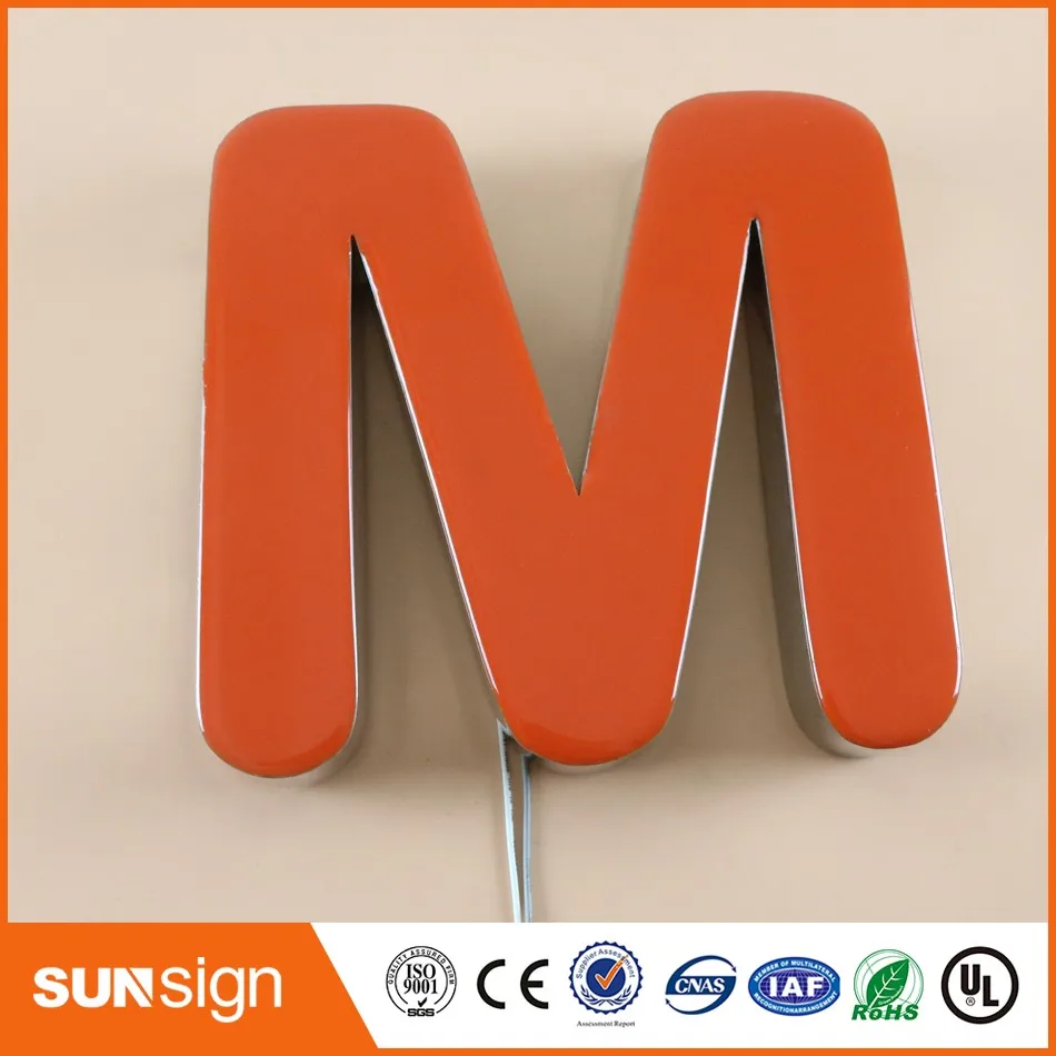Маленький светодиодный знак из эпоксидной смолы с подсветкой спереди|letter sign|led