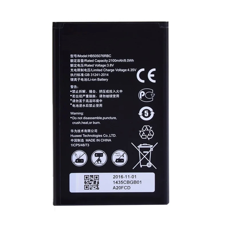 Литий-ионный аккумулятор HB505076RBC для телефона Huawei G606 G610 G610S G700 G710 G716 A199 C8815 Y600D-U00 Y610 Y3 ii
Литий-ионный аккумулятор HB505076RBC для телефона Huawei G606 G610 G610S G700 G710 G716 A199 C8815 Y600D-U00 Y610 Y3 ii