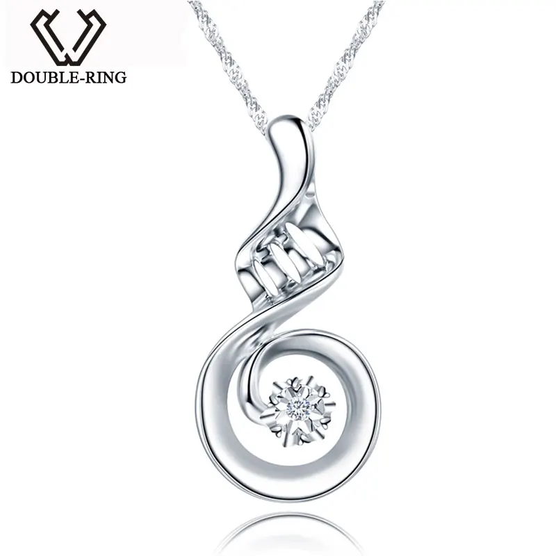 DOUBLE-R Real 0.01ct Diamond Necklace Solid 925 Sterling Silver Pendants Genuine Brand fine Jewelry for Women
DOUBLE-R Real 0.01ct Diamond Necklace Solid 925 Sterling Silver Pendants Genuine Brand fine Jewelry for Women