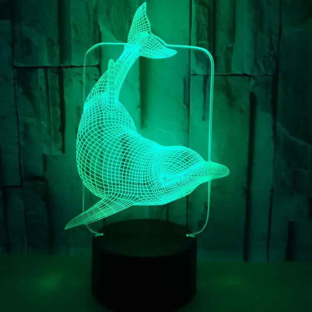 Animal Dolphin Seven color Vision Stereo 3d Led Lamp Gradual Acrylic Vision Lamp 7 Color changing Table Lamps
Animal Dolphin Seven color Vision Stereo 3d Led Lamp Gradual Acrylic Vision Lamp 7 Color changing Table Lamps