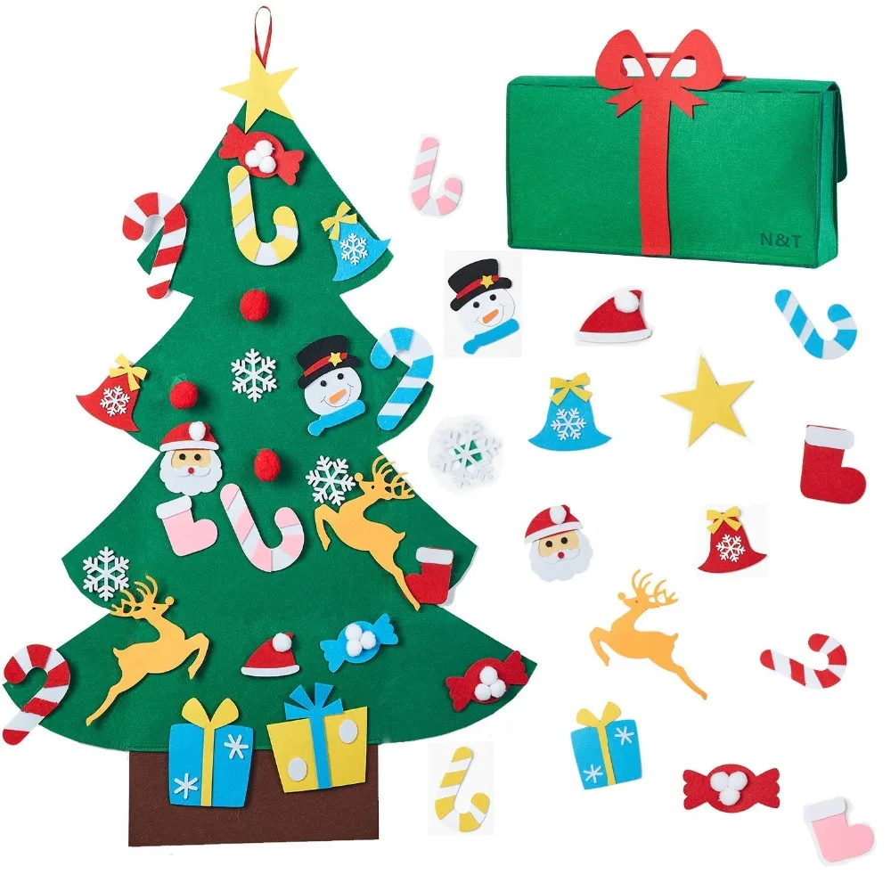 N&T NIETING DIY Felt Christmas Tree Set with 26pcs Detachable Ornaments and Gift Bag Storage for Kids, Xmas Gifts, New Year Door
N&T NIETING DIY Felt Christmas Tree Set with 26pcs Detachable Ornaments and Gift Bag Storage for Kids, Xmas Gifts, New Year Door