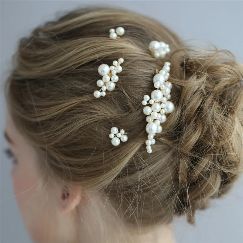 SLBRIDAL Handmade Golden Wired Simulated Pearls Wedding Hair Comb Hair Pins Stickers Set Bridal Hair Accessories Women Jewelry
SLBRIDAL Handmade Golden Wired Simulated Pearls Wedding Hair Comb Hair Pins Stickers Set Bridal Hair Accessories Women Jewelry