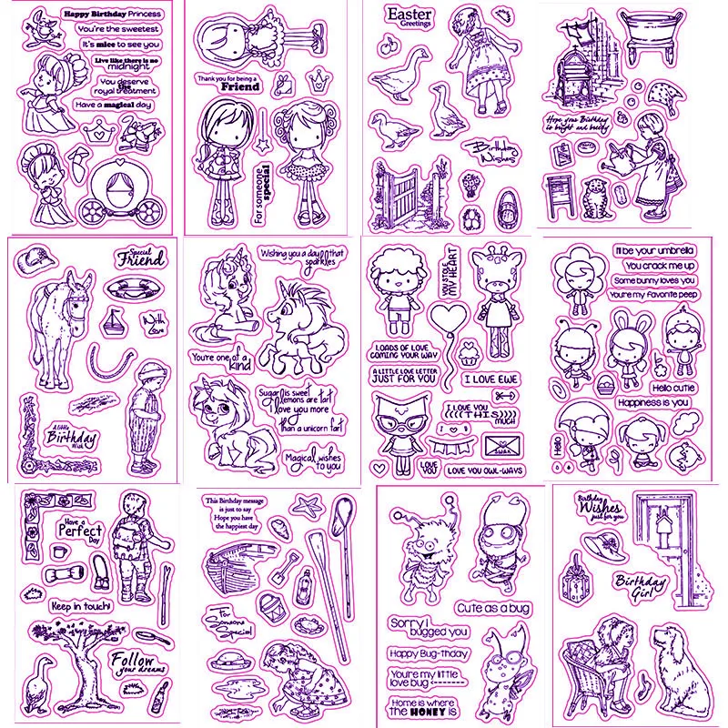Cupids Birds Sentiment Phrases Magical Princess Friends Unicorns Transparent Clear Stamps for DIY Scrapbooking Cards Crafts New
Cupids Birds Sentiment Phrases Magical Princess Friends Unicorns Transparent Clear Stamps for DIY Scrapbooking Cards Crafts New