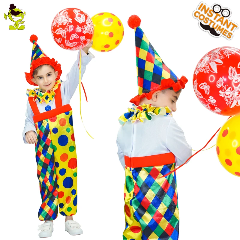 Boys Colorful Dot Clown Costumes Kids Halloween Party Fancy Dress Funny Comedy Clown Jumpsuit Role Play Suits
Boys Colorful Dot Clown Costumes Kids Halloween Party Fancy Dress Funny Comedy Clown Jumpsuit Role Play Suits