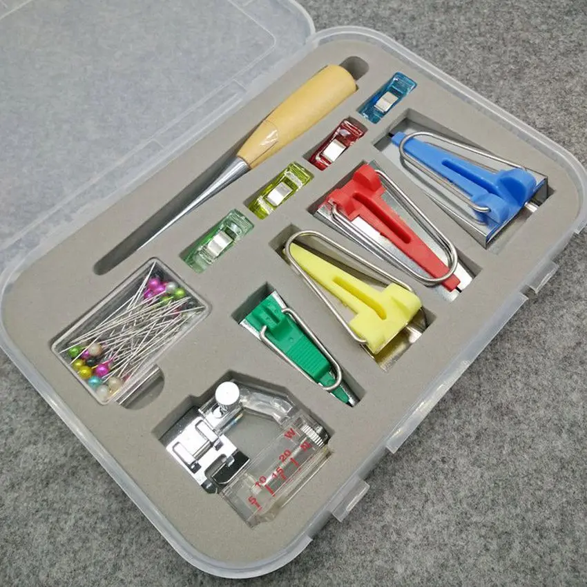 Fabric Clover Bias Tape Makers Binder Binding Snap on Foot Awl Pin for Patchwork Sewing Accessories Quilt Craft Machine Tools
Fabric Clover Bias Tape Makers Binder Binding Snap on Foot Awl Pin for Patchwork Sewing Accessories Quilt Craft Machine Tools