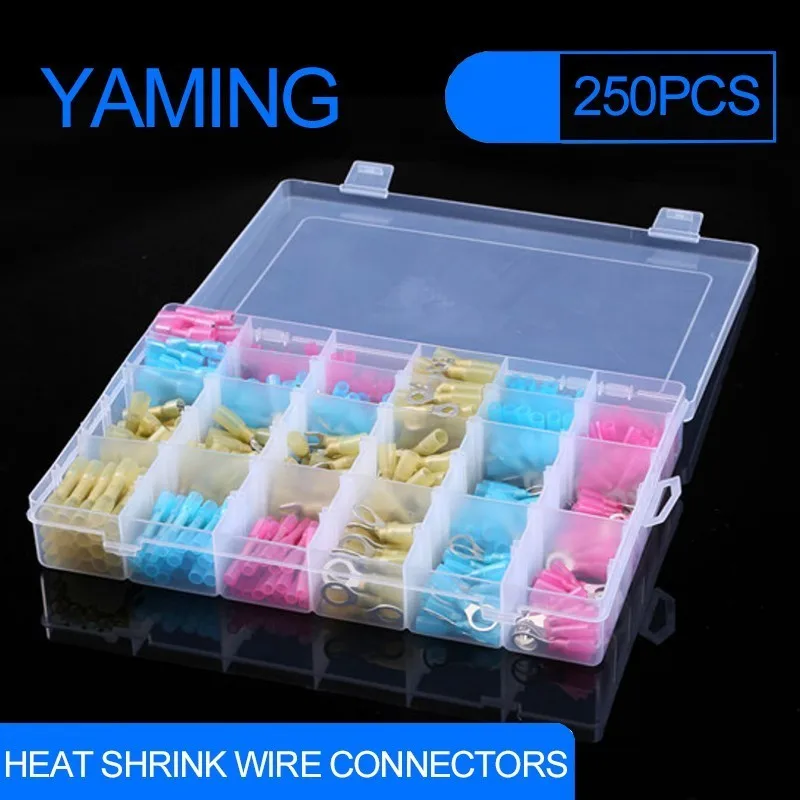 250PCS Red/Blu/Yellow Waterproof Heat Shrink Crimp Automotive Terminals Insulated Electrical Wire Cable Connectors Terminals
250PCS Red/Blu/Yellow Waterproof Heat Shrink Crimp Automotive Terminals Insulated Electrical Wire Cable Connectors Terminals