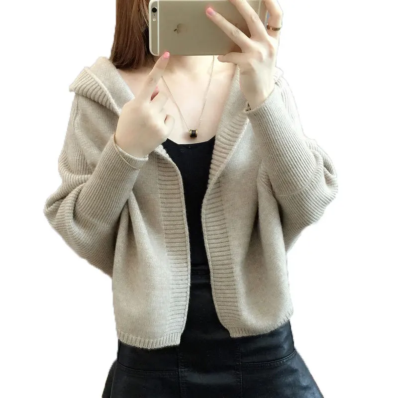 Spring Fashion Short Small Coat Casual Knit Sweater 2019 New Women's Cloak Style Bat Sleeve Cardigan Harajuku Hooded Sweater
Spring Fashion Short Small Coat Casual Knit Sweater 2019 New Women's Cloak Style Bat Sleeve Cardigan Harajuku Hooded Sweater