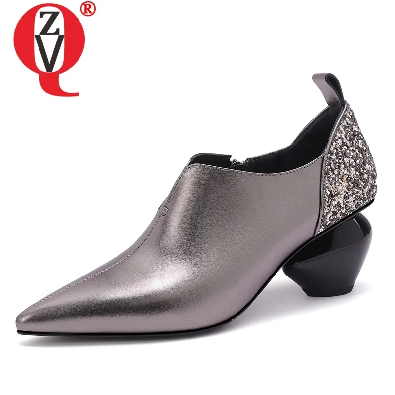 ZVQ 2019 Spring New Fashion Pointed Toe Handmade Genuine Leather Woman Pumps Outside High Heels Zip Bling Plus Size Ladies Shoes
ZVQ 2019 Spring New Fashion Pointed Toe Handmade Genuine Leather Woman Pumps Outside High Heels Zip Bling Plus Size Ladies Shoes