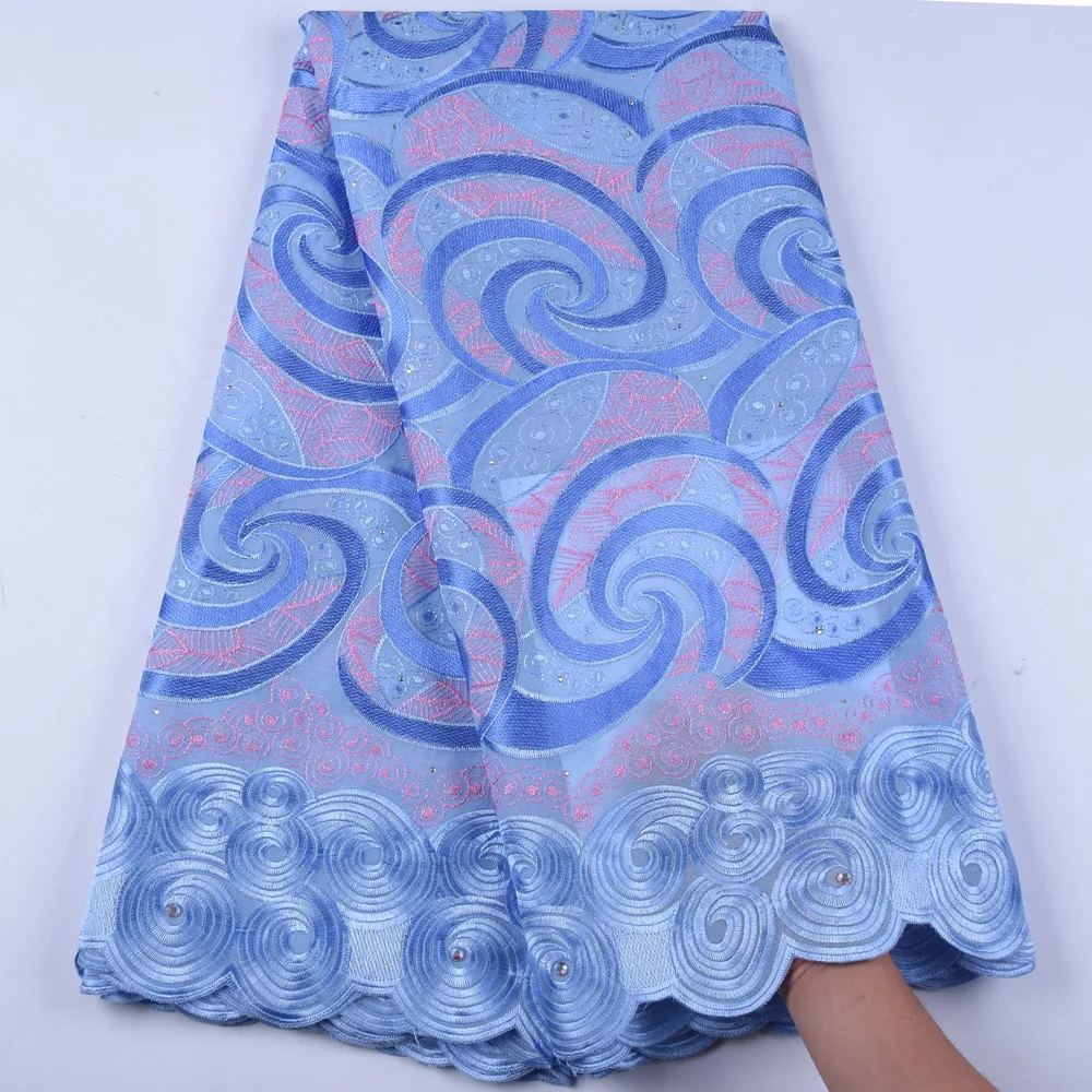 Blue African Lace Fabric Stones Embroidery Nigerian Cotton Lace Swiss Voile In Switzerland French Lace Fabric For Dress S1614
Blue African Lace Fabric Stones Embroidery Nigerian Cotton Lace Swiss Voile In Switzerland French Lace Fabric For Dress S1614