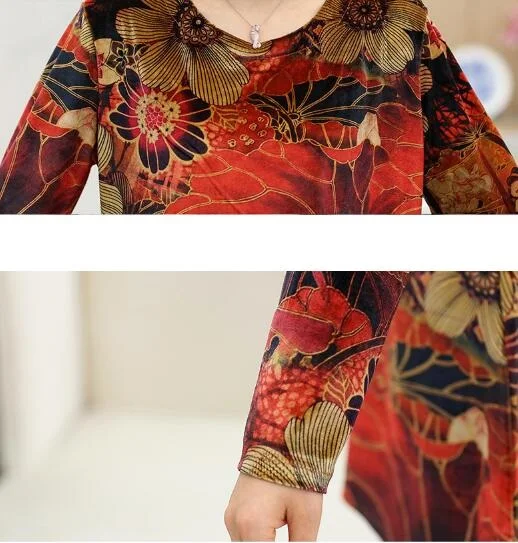2018 New Plus Size 4XL Spring Autumn T-shirt Women Clothing Middle-aged Printed T-shirt Mother Costume Fashion Casual Tops A0416
2018 New Plus Size 4XL Spring Autumn T-shirt Women Clothing Middle-aged Printed T-shirt Mother Costume Fashion Casual Tops A0416