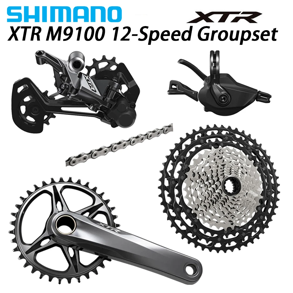 Shimano XTR M9100 12 speed Groupset 10-51 T кассета 170 мм 34 | Спорт и развлечения