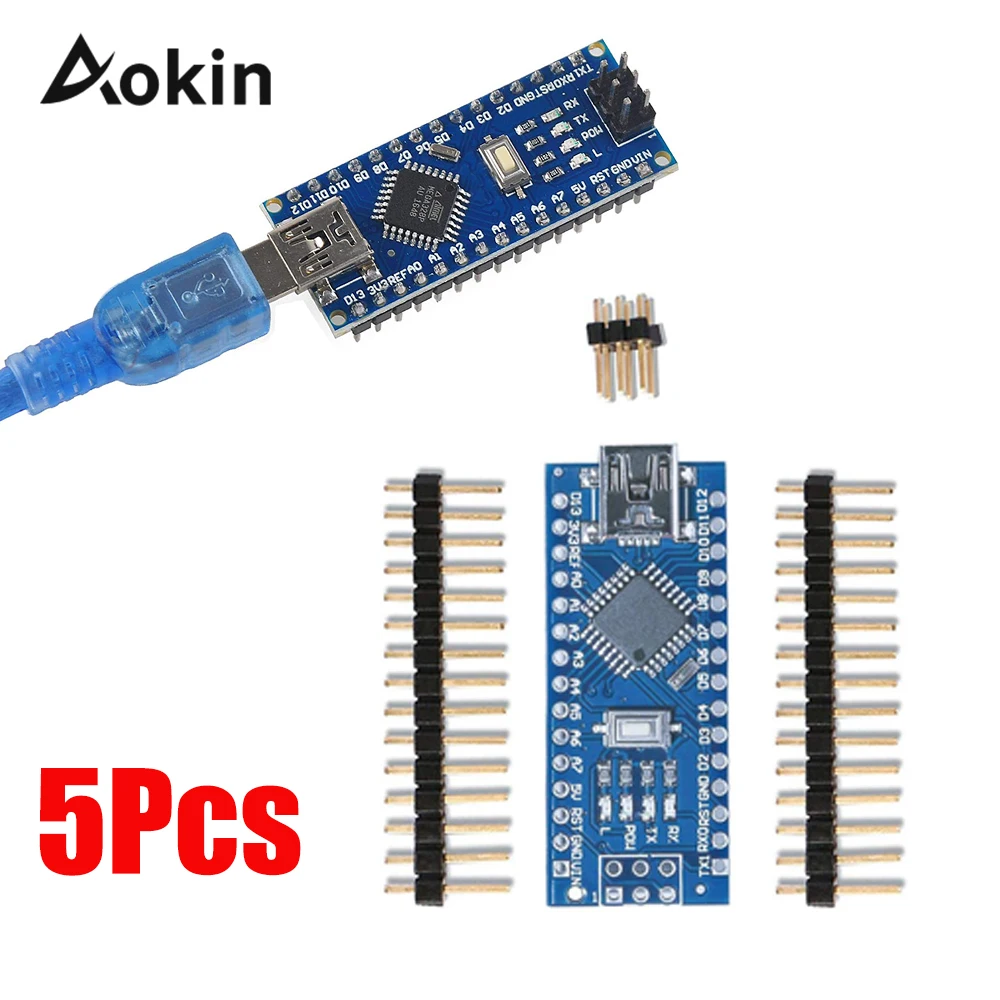 5Pcs Nano Mini USB With the bootloader compatible Nano 3.0 controller For Arduino CH340 USB Driver Nano v3.0 16Mhz ATMEGA328P
5Pcs Nano Mini USB With the bootloader compatible Nano 3.0 controller For Arduino CH340 USB Driver Nano v3.0 16Mhz ATMEGA328P