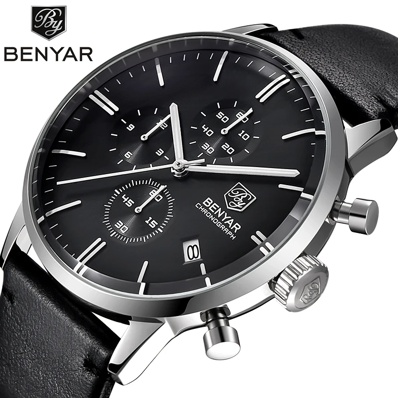 Benyar New Quartz Men's Watches Bussiness Fashion Watch Men Top Brand Luxury Leather Clock Man Sport Chronograph Reloj Hombre
Benyar New Quartz Men's Watches Bussiness Fashion Watch Men Top Brand Luxury Leather Clock Man Sport Chronograph Reloj Hombre