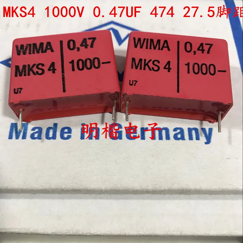 Конденсатор WIMA MKS4, 2020 в, горячая Распродажа мкФ, 1000 В, 0,47 в, 470 Н, 474 мм аудио 1000, 10 шт./20 шт.
Конденсатор WIMA MKS4, 2020 в, горячая Распродажа мкФ, 1000 В, 0,47 в, 470 Н, 474 мм аудио 1000, 10 шт./20 шт.