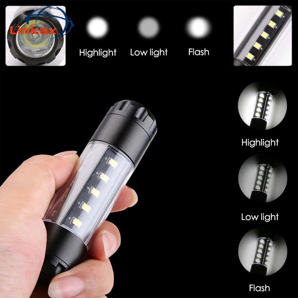 Linkax XPE+20 SMD COB LED flashlight 6 Modes Aluminum Alloy 14500 Charger Torch for Outdoor Camping Hiking Lighting
Linkax XPE+20 SMD COB LED flashlight 6 Modes Aluminum Alloy 14500 Charger Torch for Outdoor Camping Hiking Lighting