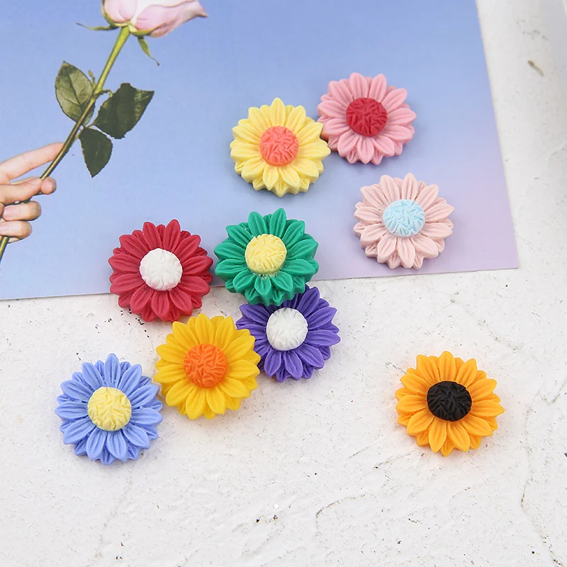 Wholesale 80pcs/lot 24*24MM Flatback Resin Cabochons Cute Sunflower Shape DIY Jewelry Findings Ornament Accessories Material
Wholesale 80pcs/lot 24*24MM Flatback Resin Cabochons Cute Sunflower Shape DIY Jewelry Findings Ornament Accessories Material