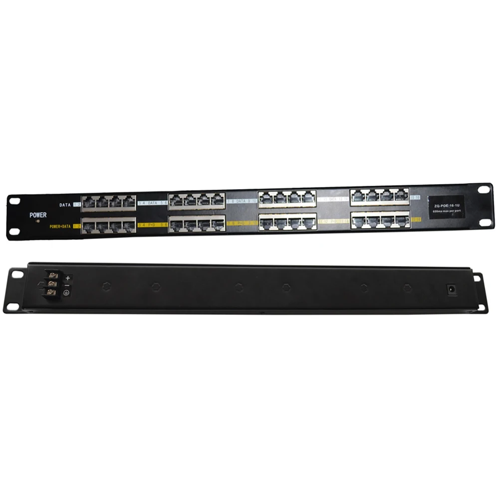 Стойка 16 портов 10/100Mbs мощность по Ethernet PoE инжектор панель для ip-камеры 802.3af