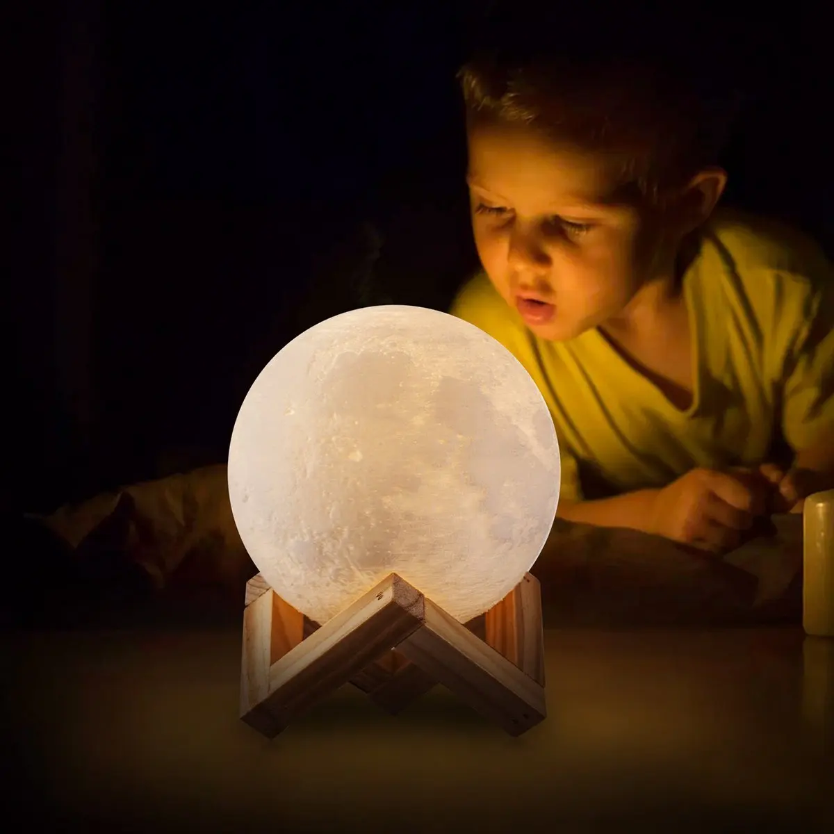 3D Лунная лампа светодиодная для украшения дома офиса гостиной с регулируемой