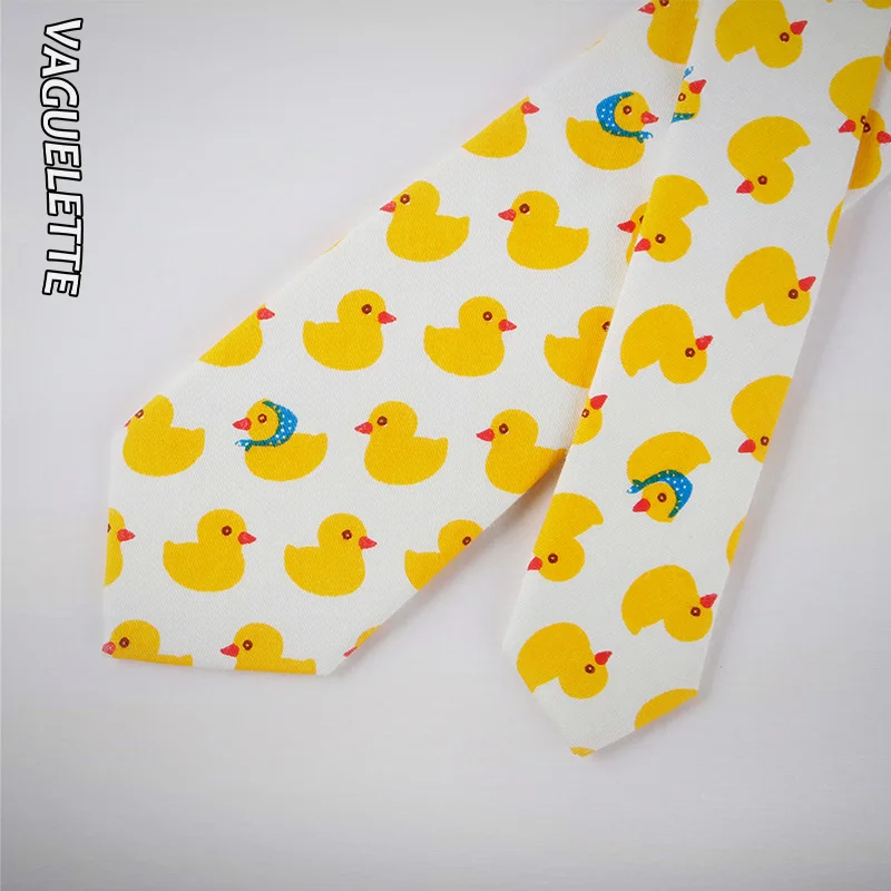 Забавный желтый галстук с утиным узором 6 см 145x6 | Аксессуары для одежды
