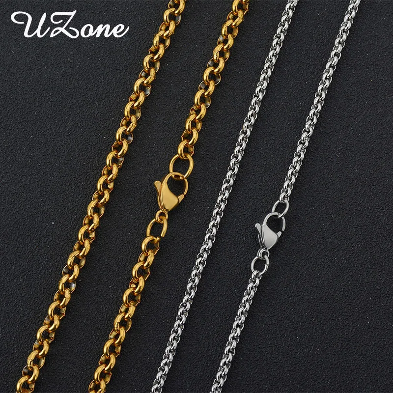 UZone 3 мм мужские ожерелья из нержавеющей стали в коробке цепи со змеиным звеном