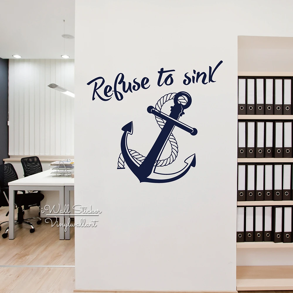 Refuse To Sink Quote Wall Sticker Anchor Wall Decal DIY Modern Quote Wall Decor Easy Wall Art Cut Vinyl Stickers M57
Refuse To Sink Quote Wall Sticker Anchor Wall Decal DIY Modern Quote Wall Decor Easy Wall Art Cut Vinyl Stickers M57