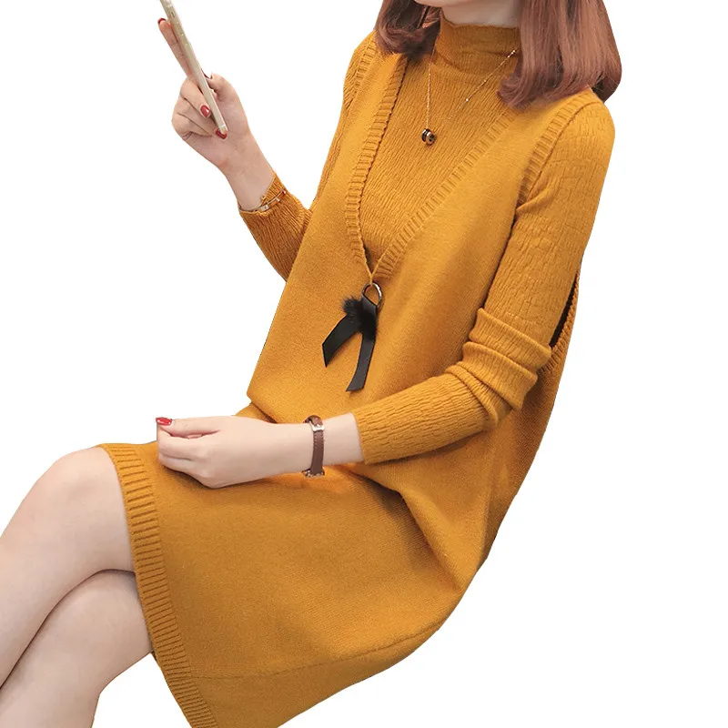 2018 Autumn Women's Sweater Dress V-neck Two-piece Knitting Vest Sweaters Set Pullovers Knitted Sweaters Female Jumper Tops S96
2018 Autumn Women's Sweater Dress V-neck Two-piece Knitting Vest Sweaters Set Pullovers Knitted Sweaters Female Jumper Tops S96