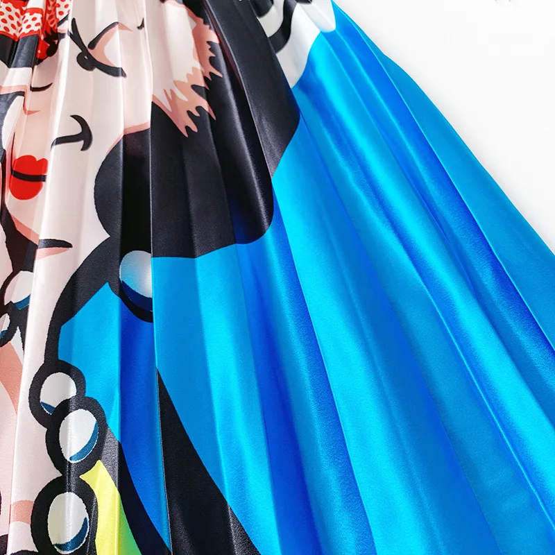 Women Cartoon Printed Satin Pleated Skirt Long Fashion 2021 New-Coming High Waist Harajuku Tulle A-Line Mid-Calf Elegant Skirts
Women Cartoon Printed Satin Pleated Skirt Long Fashion 2021 New-Coming High Waist Harajuku Tulle A-Line Mid-Calf Elegant Skirts