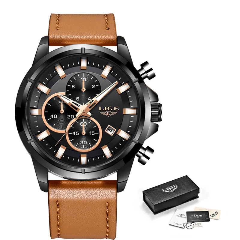 Men Watches LIGE Fashion Chronograph Male Top Brand Luxury Waterproof Sport Watch Men Leather Military Watch Relogio Masculino
Men Watches LIGE Fashion Chronograph Male Top Brand Luxury Waterproof Sport Watch Men Leather Military Watch Relogio Masculino