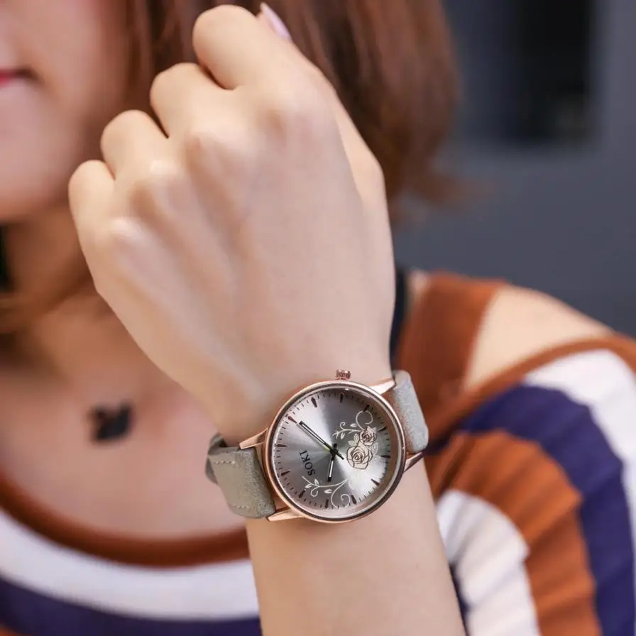 Часы с элегантным циферблатом женские часы роскошным браслетом кожаные montre femme