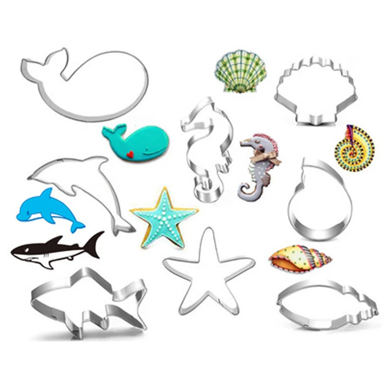 Children's Day Marine Life Cookie Cutter Stainless Steel Fondant Cutter Baking Cookie Mold Biscuit Mould Biscuit Printing Tools
Children's Day Marine Life Cookie Cutter Stainless Steel Fondant Cutter Baking Cookie Mold Biscuit Mould Biscuit Printing Tools