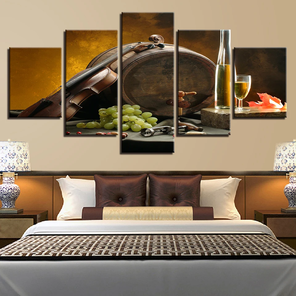 HD Printed Abstract Painting 5 Panels Guitar Wine Grape Picture Canvas Wall Art Pictures Home Decor Room Poster Unframed
HD Printed Abstract Painting 5 Panels Guitar Wine Grape Picture Canvas Wall Art Pictures Home Decor Room Poster Unframed