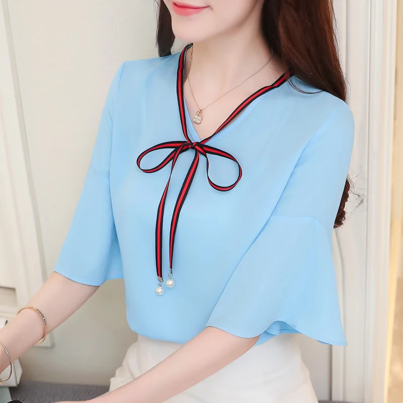 Casual Women chiffon short blouse 2019 summer fashion sweet Lady chiffon short sleeve shirts V neck plus size women 3433 50
Casual Women chiffon short blouse 2019 summer fashion sweet Lady chiffon short sleeve shirts V neck plus size women 3433 50