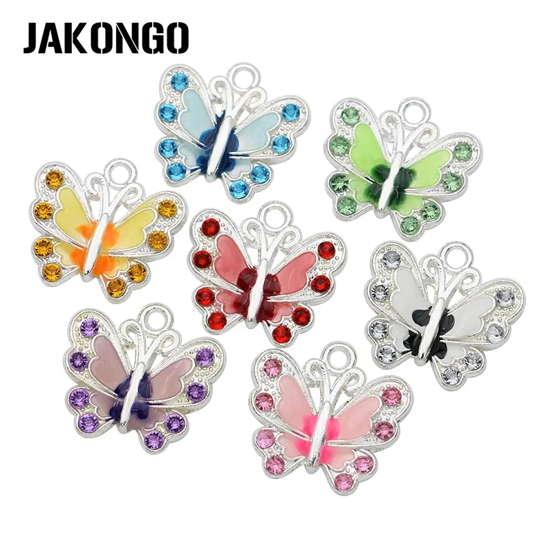 7Pcs Silver Enamel Crystal Butterfly Charms Pendants for Jewelry Making Bracelet Necklace DIY Handmade Craft Accessories 21x22mm
7Pcs Silver Enamel Crystal Butterfly Charms Pendants for Jewelry Making Bracelet Necklace DIY Handmade Craft Accessories 21x22mm
