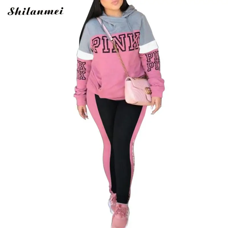 2 Piece Set Women Autumn Tracksuit Pink Letter Print Patchwork Hoodies+ Skinny Long Pants Streetwear Women Causal Sweatpant Set
2 Piece Set Women Autumn Tracksuit Pink Letter Print Patchwork Hoodies+ Skinny Long Pants Streetwear Women Causal Sweatpant Set