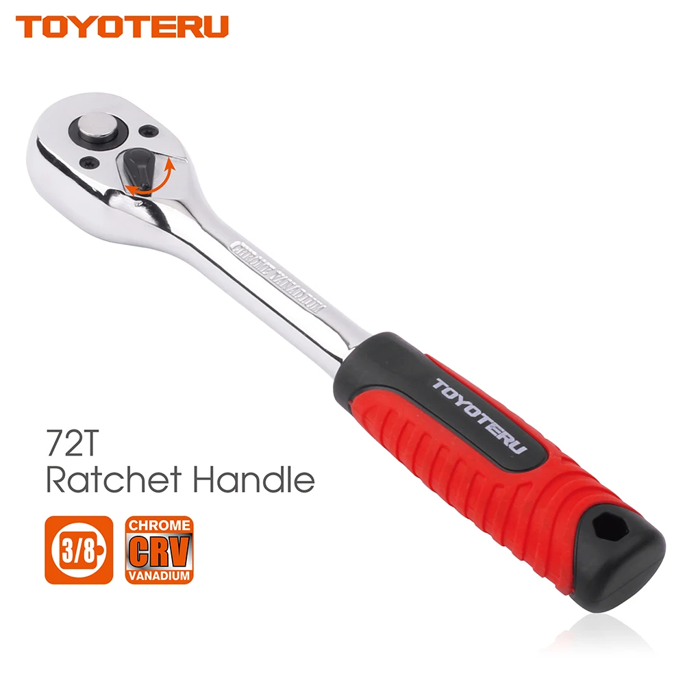 TOYOTERU 3/8 "привод с высоким крутящим моментом Трещоточный ключ 72 зуба Cr V гнездо