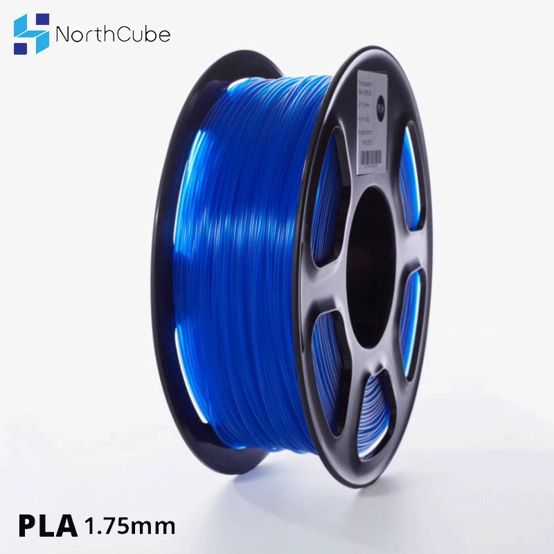 

NORTHCUBE 3D Printer PLA Filament 1.75mm for 3D Printers, 1kg(2.2lbs) +/- 0.02mm Filament Holder Transparent Blue Color