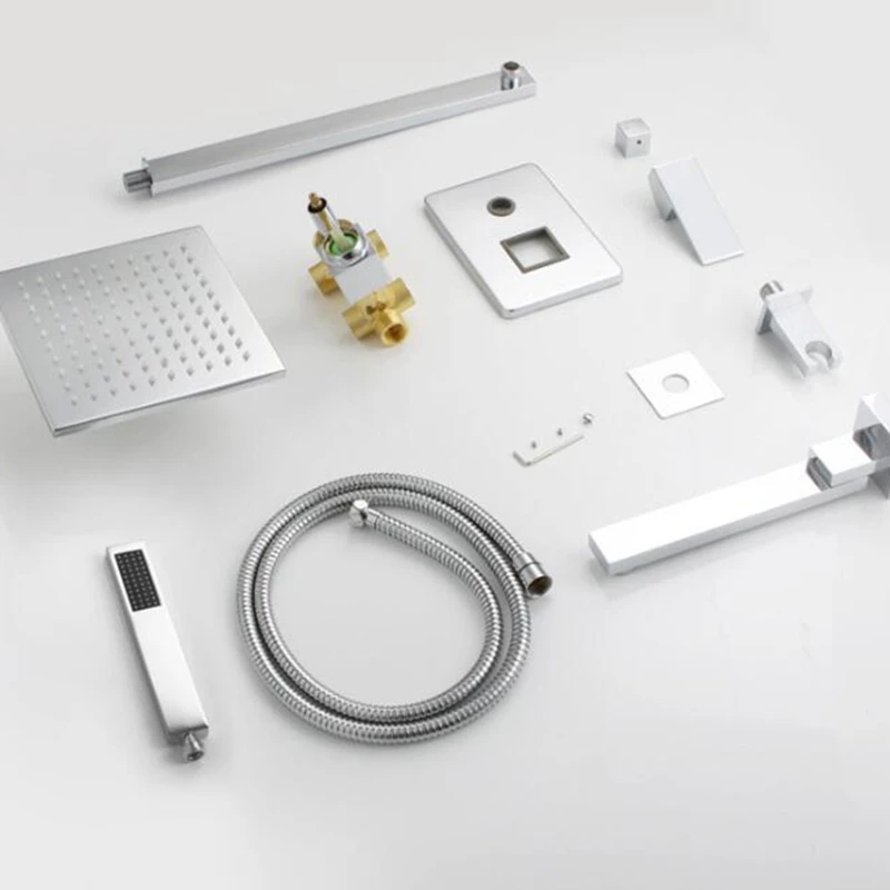 LED Wall Shower Set Square Chrome with Hand Shower in Wall Shower Faucet Rain Shower Set 8" with Water Spout ELK071
LED Wall Shower Set Square Chrome with Hand Shower in Wall Shower Faucet Rain Shower Set 8" with Water Spout ELK071
