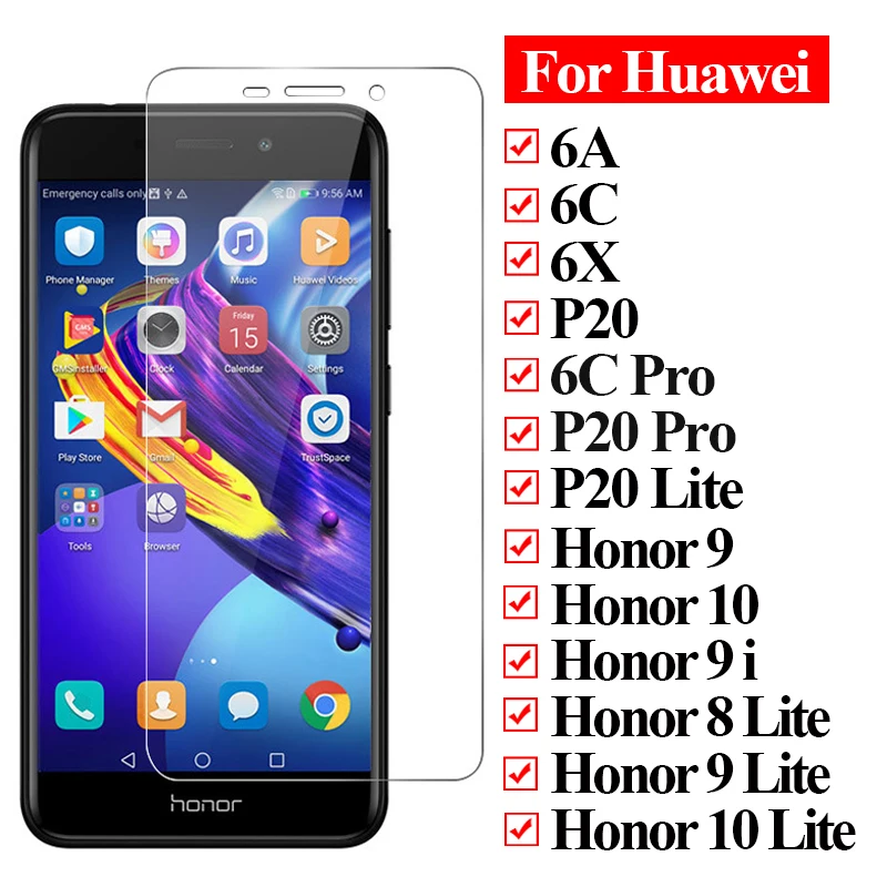 Защитное стекло Honor 6a 6c 6x для huawei p20 lite pro hawei huawey on honer hono 8 9 10 light 9i a6 x6 p 20 | Мобильные