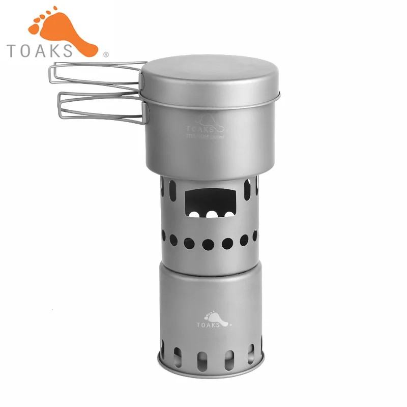 TOAKS Pure Titanium Combo Set CKW-1300 & STV-11 Camping Equipment Pot with Pan and Wood Stove Mini Stove 1300 ml
TOAKS Pure Titanium Combo Set CKW-1300 & STV-11 Camping Equipment Pot with Pan and Wood Stove Mini Stove 1300 ml