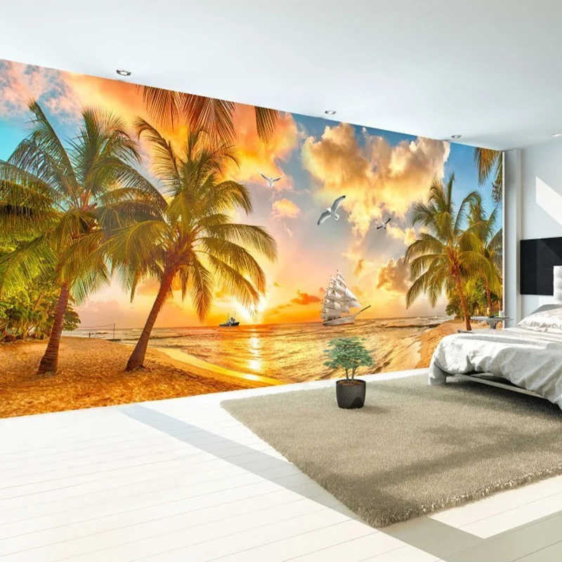 Large Custom Wall Mural Non-woven Wallpaper Beach Sunset Coconut Tree Nature Landscape Photo Backdrop Wallpapers For Living Room
Large Custom Wall Mural Non-woven Wallpaper Beach Sunset Coconut Tree Nature Landscape Photo Backdrop Wallpapers For Living Room