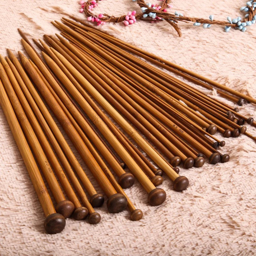 12/36/56Pcs 18 Size Bamboo Crochet Needle Set Single Pointed Carbonize Knitting Needles Domestic DIY Sweater Weave Knitting Tool
12/36/56Pcs 18 Size Bamboo Crochet Needle Set Single Pointed Carbonize Knitting Needles Domestic DIY Sweater Weave Knitting Tool