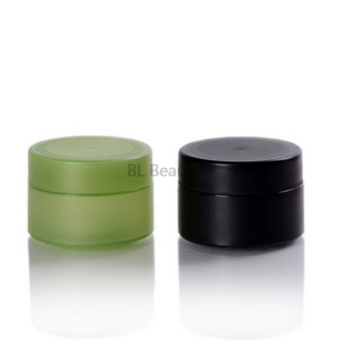 

100pcs/lot 50G Frosted Plastic Green Black Refillable Glass Cream Bottle With Plastic Cap Empty Cosmetic Case Free Shipping