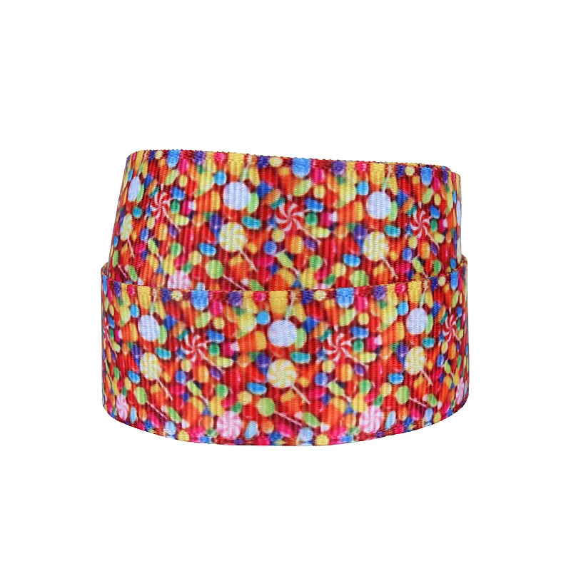FLRA Ribbon Candy printed grosgrain ribbon for hair bows