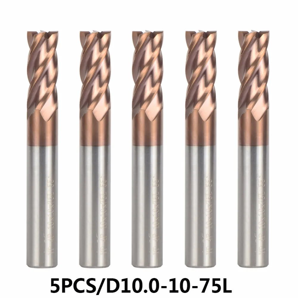 5PC/D10-10-75 Carbide End Mill Diameter 10mm 4-blade Router Bit Set End Mills Tungsten Steel Milling Cutter HRC 55 CNC Tools
5PC/D10-10-75 Carbide End Mill Diameter 10mm 4-blade Router Bit Set End Mills Tungsten Steel Milling Cutter HRC 55 CNC Tools