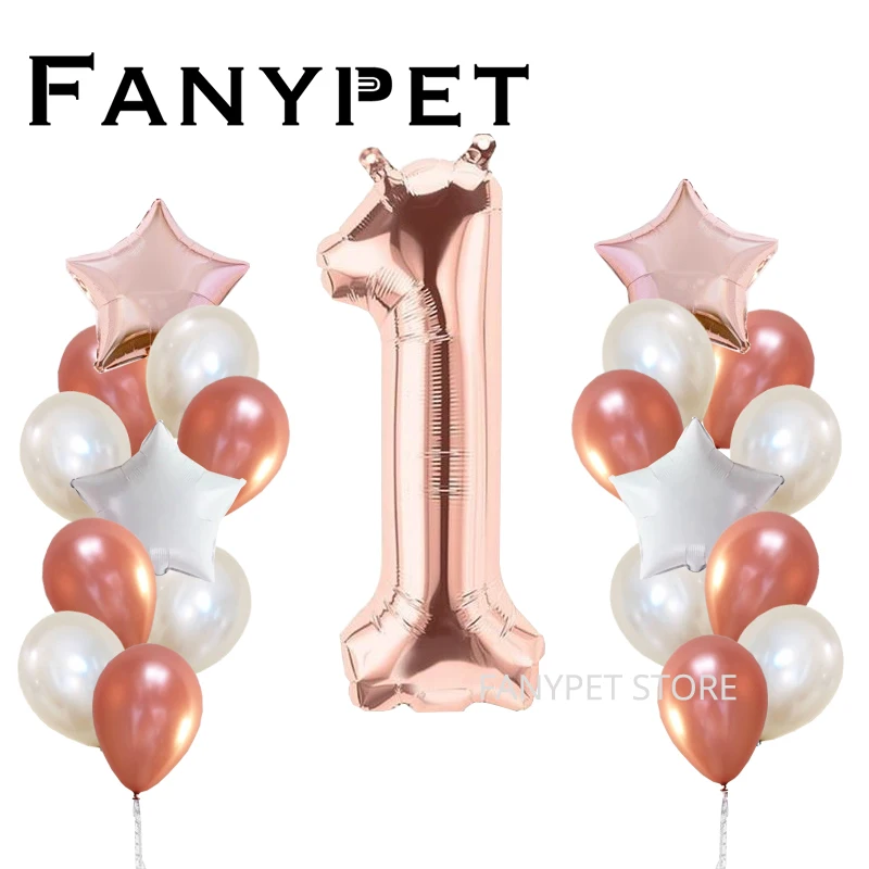 21pcs 1st Birthday Air Balloons Rose Gold Latex Balloons Digital 1 to 9 Foil Balloons for Kids Birthday Anniversary Decorations
21pcs 1st Birthday Air Balloons Rose Gold Latex Balloons Digital 1 to 9 Foil Balloons for Kids Birthday Anniversary Decorations